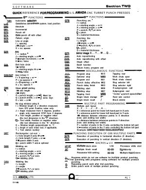 amada cnc codes